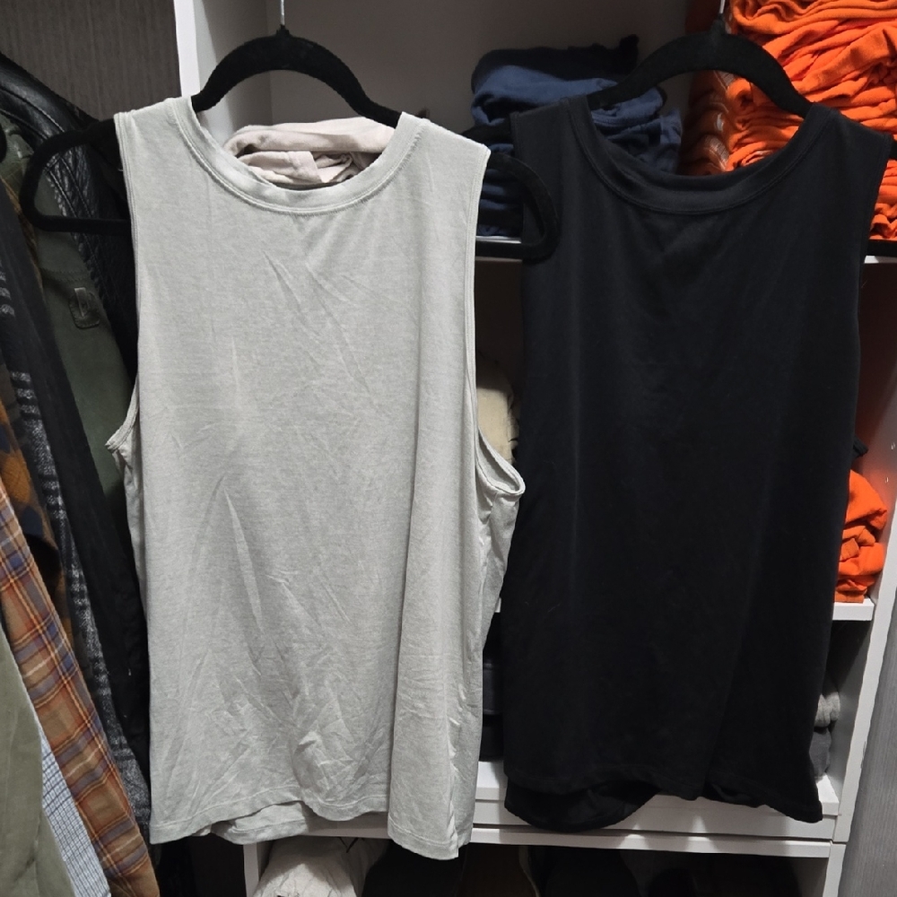 Fabletics Gray and Black Tank Tops